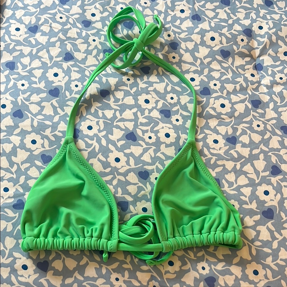 Vibrant Green Triangle Bikini Top